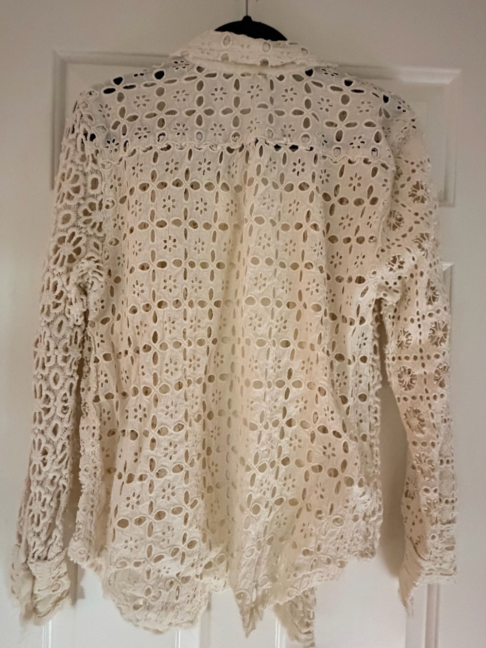 Free People Cream Crochet Lace Shacket Blazer - Picture 3 of 3